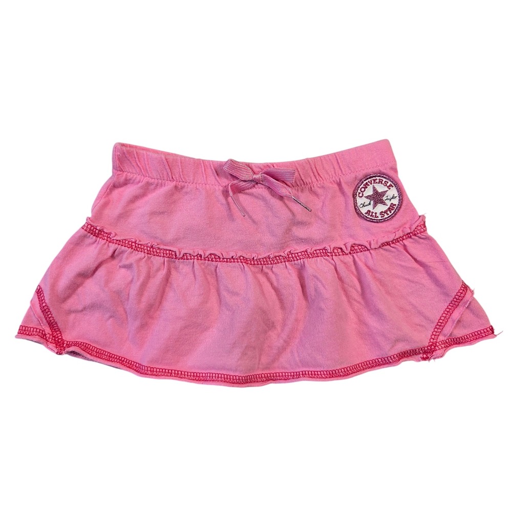 Converse All Star Baby Girls Pink Tiered Ruffle Skirt Size 6/9 Months Cotton